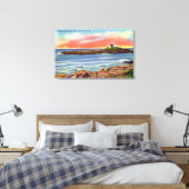 Uitzicht van het eiland Nubble en de vuurtoren Canvas Afdruk (Insitu (Slaapkamer))