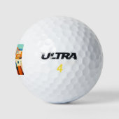 Uitzicht van het eiland Santorini, Griekenland Golfballen (Logo)