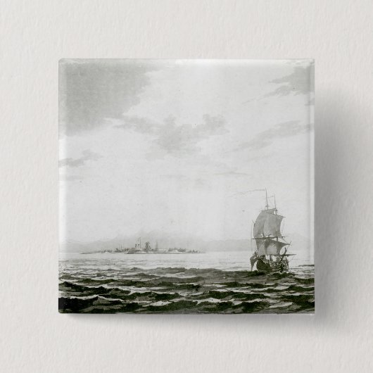 Uitzicht van het eiland Tappanooly Vierkante Button 5,1 Cm (Voorkant)