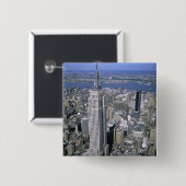 Uitzicht van het Empire State Building en Vierkante Button 5,1 Cm (Voorkant /achterkant)