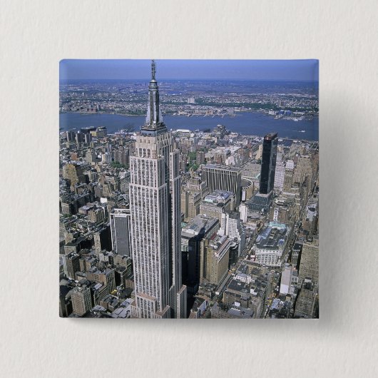 Uitzicht van het Empire State Building en Vierkante Button 5,1 Cm (Voorkant)