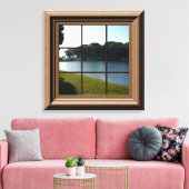 Uitzicht van het fake-venstermeer Landscape Canvas (Insitu (Woonkamer))