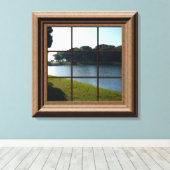 Uitzicht van het fake-venstermeer Landscape Canvas Afdruk (Insitu (Houten vloer))