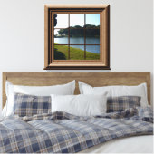 Uitzicht van het fake-venstermeer Landscape Canvas Afdruk (Insitu (Slaapkamer))