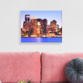 Uitzicht van het financiële district van het centr canvas afdruk (Insitu (Woonkamer))
