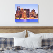 Uitzicht van het financiële district van het centr canvas afdruk (Insitu (Slaapkamer))
