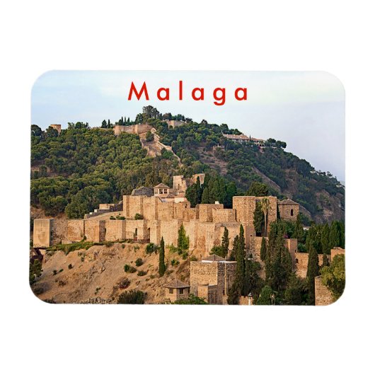 Uitzicht van het fort van Alcazaba in Malaga. Magneet (Horizontaal)