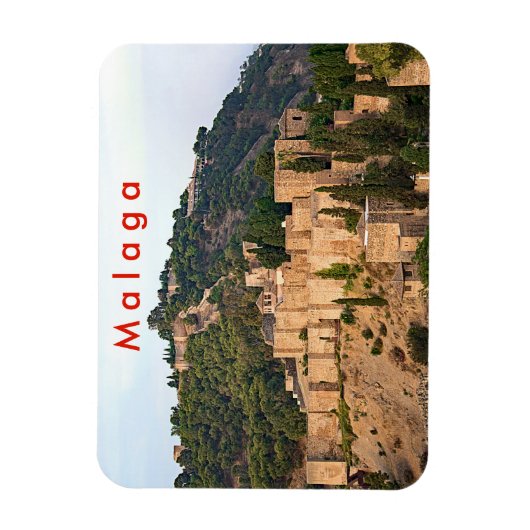 Uitzicht van het fort van Alcazaba in Malaga. Magneet (Verticaal)