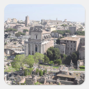 Uitzicht van het Forum van Rome voor de Faeröer Vierkante Sticker