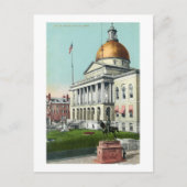 Uitzicht van het Front Lawn van het State House Briefkaart (Voorkant)