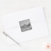 Uitzicht van het Front of the Royal Vierkante Sticker (Envelop)