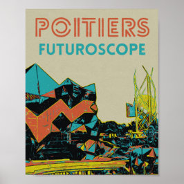 Uitzicht van het futuroscope-themapark Poitiers, F Poster