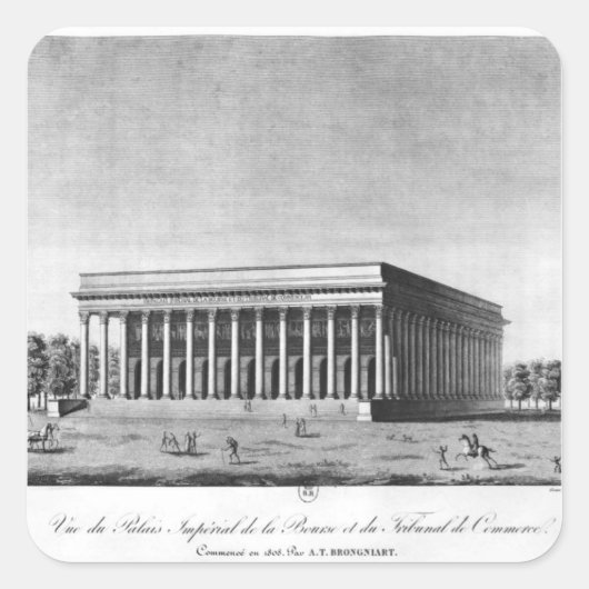Uitzicht van het galerijpaleis vierkante sticker (Voorkant)