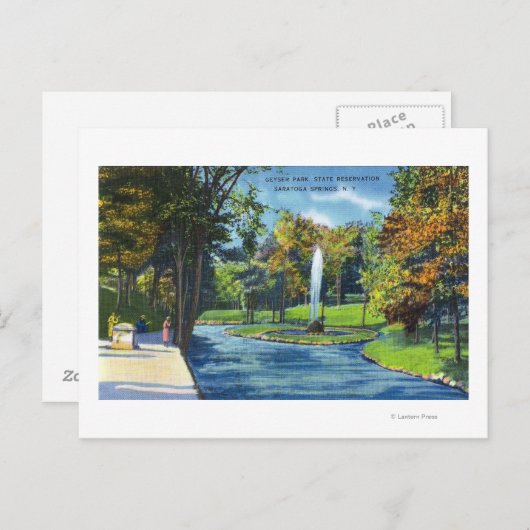 Uitzicht van het Geyser Park Briefkaart (Voorkant / Achterkant)