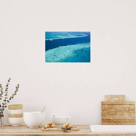 Uitzicht van het Great Barrier Reef door het Poster (Keuken)