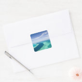 Uitzicht van het Great Barrier Reef door het Vierkante Sticker (Envelop)
