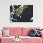 Uitzicht van het grootste deel van het eiland Nieu Canvas Afdruk (Insitu (Woonkamer))