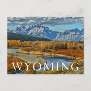 Uitzicht van het Grote Teton-gebergte in het najaa Briefkaart
