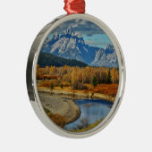 Uitzicht van het Grote Teton-gebergte in het najaa Metalen Ornament (Rechts)