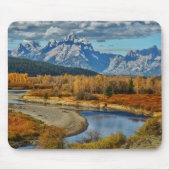 Uitzicht van het Grote Teton-gebergte in het najaa Muismat (Voorkant)