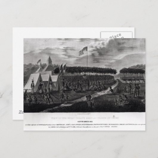 Uitzicht van het Grote Verdrag in Prairie du Briefkaart (Voorkant / Achterkant)