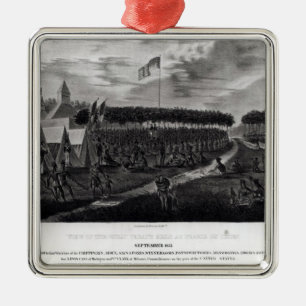 Uitzicht van het Grote Verdrag in Prairie du Metalen Ornament