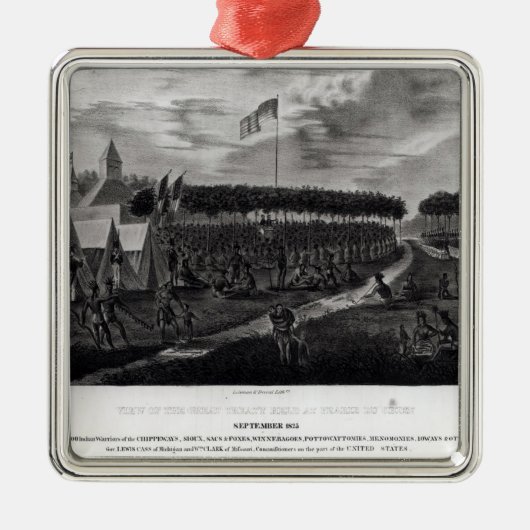 Uitzicht van het Grote Verdrag in Prairie du Metalen Ornament (Voorkant)