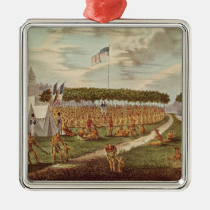 Uitzicht van het Grote Verdrag in Prairie du Metalen Ornament