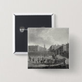 Uitzicht van het Hanoverplein, gegraveerd door Rob Vierkante Button 5,1 Cm (Voorkant /achterkant)
