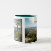 Uitzicht van het Hearst Castle Tweekleurige Koffiemok (Center)