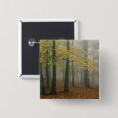 Uitzicht van het herfst van het bos, grootvader 3 vierkante button 5,1 cm (Voorkant /achterkant)