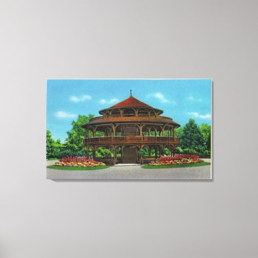 Uitzicht van het Highland Park Pavilion Canvas Afdruk (Voorkant)