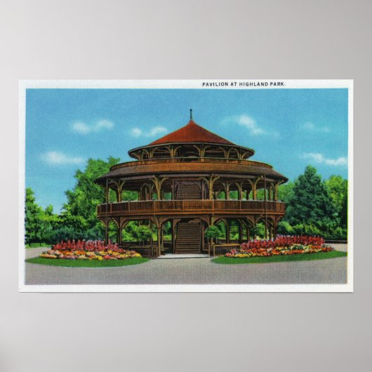 Uitzicht van het Highland Park Pavilion Poster (Voorkant)