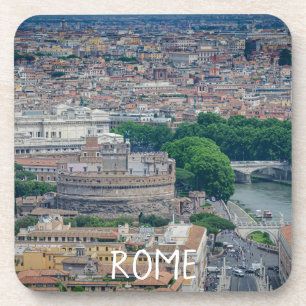 Uitzicht van het historische stadscentrum van Rome Bier Onderzetter