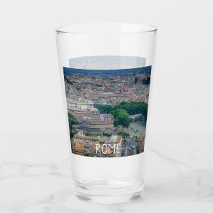 Uitzicht van het historische stadscentrum van Rome Glas
