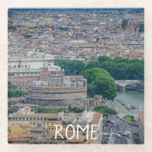 Uitzicht van het historische stadscentrum van Rome Glazen Onderzetter