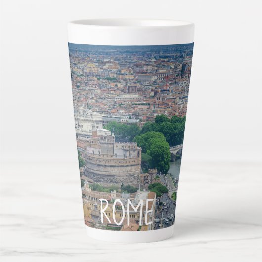 Uitzicht van het historische stadscentrum van Rome Latte Mok (Voorkant)