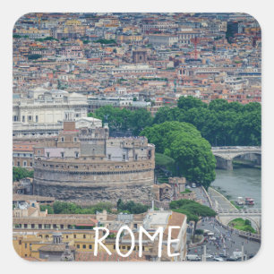 Uitzicht van het historische stadscentrum van Rome Vierkante Sticker
