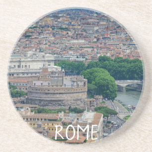 Uitzicht van het historische stadscentrum van Rome Zandsteen Onderzetter