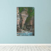 Uitzicht van het hoofd van de olifant canvas afdruk (Insitu (Houten vloer))