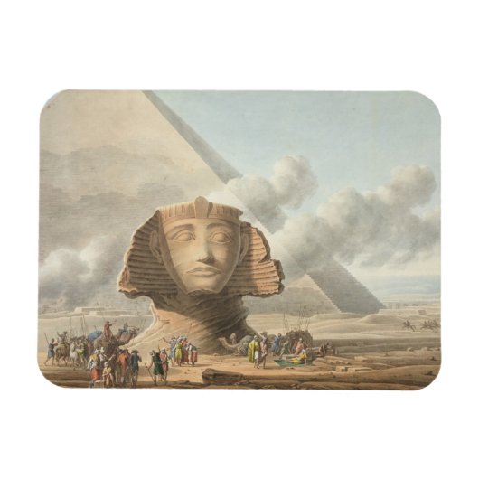 Uitzicht van het hoofd van de Sphinx en de piramid Magneet (Horizontaal)