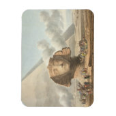 Uitzicht van het hoofd van de Sphinx en de piramid Magneet (Verticaal)