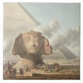 Uitzicht van het hoofd van de Sphinx en de piramid Tegeltje (Voorkant)