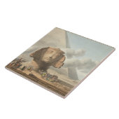 Uitzicht van het hoofd van de Sphinx en de piramid Tegeltje (Zijkant)