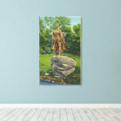 Uitzicht van het hoofdstadje Pilgrim Canvas Afdruk (Insitu (Houten vloer))