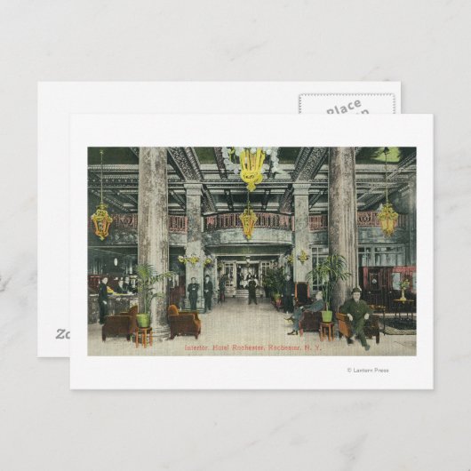 Uitzicht van het Hotel Rochester Lobby Briefkaart (Voorkant / Achterkant)