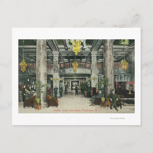 Uitzicht van het Hotel Rochester Lobby Briefkaart (Voorkant)