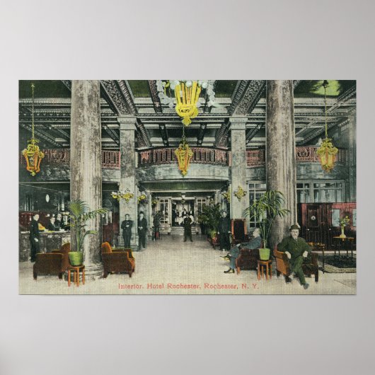 Uitzicht van het Hotel Rochester Lobby Poster (Voorkant)