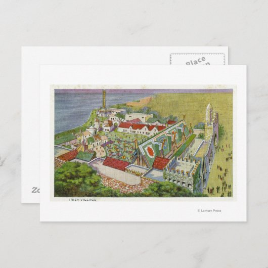 Uitzicht van het Ierse dorp Briefkaart (Voorkant / Achterkant)