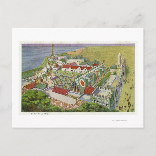 Uitzicht van het Ierse dorp Briefkaart (Voorkant)